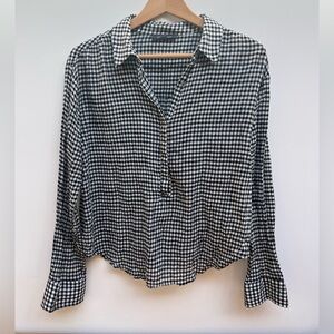 Grade & Gather Black and White Gingham Button Down Shirt